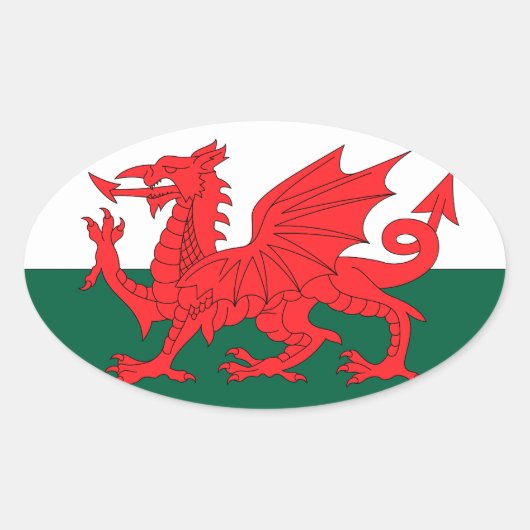 Wales Ovaler Aufkleber (Vorderseite)