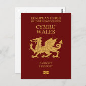 Wales passport postkarte (Vorne/Hinten)