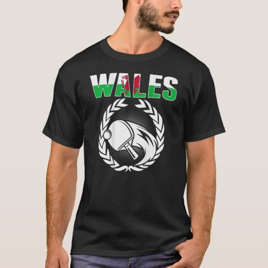 Wales Ping Pong Welsh Table Tennis Team Unterstütz T-Shirt (Vorderseite)