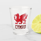 Wales Red Dragon (Y Ddraig Goch) Schnapsglas (Vorderseite)