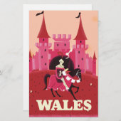 Wales Reiseplakat. Briefpapier (Vorne/Hinten)