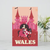 Wales Reiseplakat. Briefpapier (Stehend Vorderseite)
