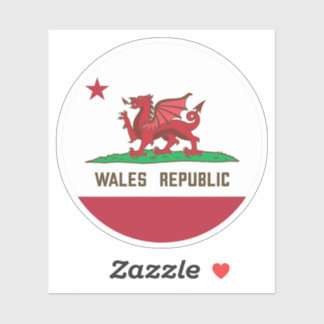 Wales Republic Dragon Flag Welsh Pride Aufkleber