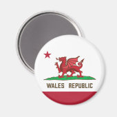 Wales Republic Dragon Flag Welsh Pride Magnet (Vorderseite/Rückseite)