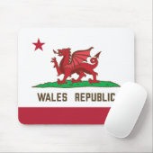 Wales Republic Dragon Flag Welsh Pride Mousepad (Mit Mouse)