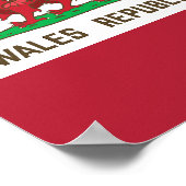 Wales Republic Dragon Flag Welsh Pride Poster (Ecke)