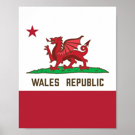 Wales Republic Dragon Flag Welsh Pride Poster (Vorne)