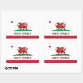 Wales Republic Dragon Flag Welsh Pride Rechteckiger Aufkleber (Blatt)