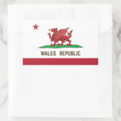 Wales Republic Dragon Flag Welsh Pride Rechteckiger Aufkleber (Tasche)