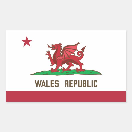 Wales Republic Dragon Flag Welsh Pride Rechteckiger Aufkleber (Vorderseite)