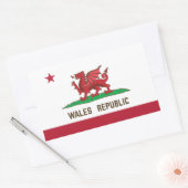 Wales Republic Dragon Flag Welsh Pride Rechteckiger Aufkleber (Umschlag)