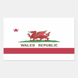 Wales Republic Dragon Flag Welsh Pride Rechteckiger Aufkleber
