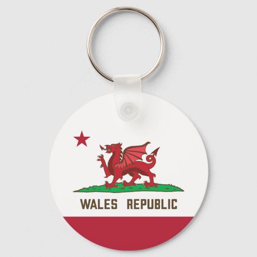 Wales Republic Dragon Flag Welsh Pride Schlüsselanhänger (Vorderseite)