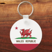 Wales Republic Dragon Flag Welsh Pride Schlüsselanhänger (Vorderseite)