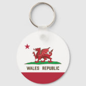 Wales Republic Dragon Flag Welsh Pride Schlüsselanhänger (Rückseite)