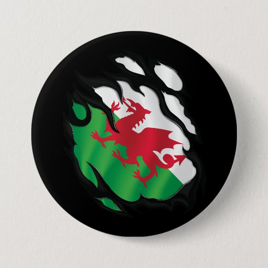 Wales Ripped Flag Button (Vorderseite)