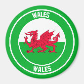 Wales Round Emblem Magnet (Vorne)
