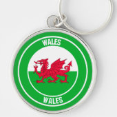 Wales Round Emblem Schlüsselanhänger (Vorne)