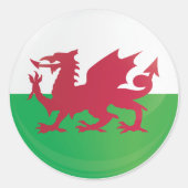 Wales Round Icon Flag Runder Aufkleber (Vorderseite)