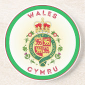 Wales Royal Abzeichen Circle Shape Getränkeuntersetzer (Vorne)