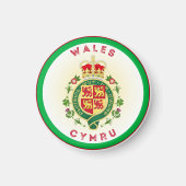 Wales Royal Abzeichen Circle Shape Magnet (Vorne)