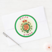 Wales Royal Abzeichen Circle Shape Runder Aufkleber (Umschlag)