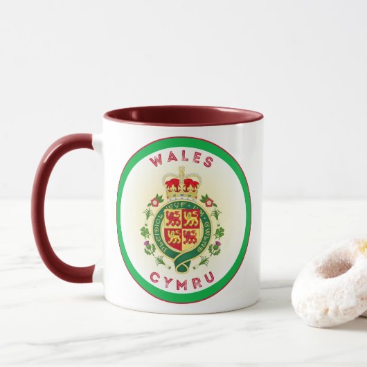 Wales Royal Abzeichen Circle Shape Tasse (Mit Donut)