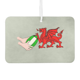 Wales Rugby Team Dragon mit Rugby Ball Autolufterfrischer
