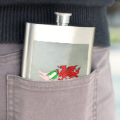 Wales Rugby Team Dragon mit Rugby Ball Flachmann (Beispiel)