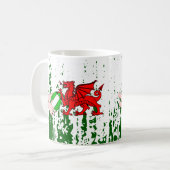 Wales Rugby Team Unterstützer Flag mit Ball Kaffeetasse (Vorderseite Links)