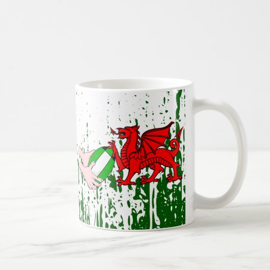 Wales Rugby Team Unterstützer Flag mit Ball Kaffeetasse (Rechts)