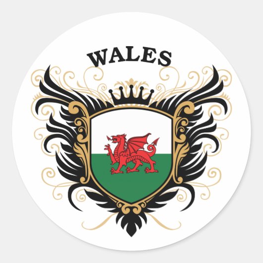 Wales Runder Aufkleber (Vorderseite)