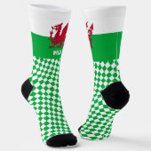 Wales Socken, Walisische Flagge, Cymru Mode / spor Socken (Gewinkelt)