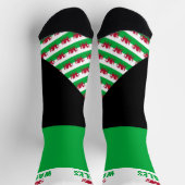 Wales Socken, walisische Flaggenfarben, Cymru / sp Socken (Oben)