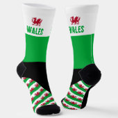 Wales Socken, walisische Flaggenfarben, Cymru / sp Socken (Gewinkelt)