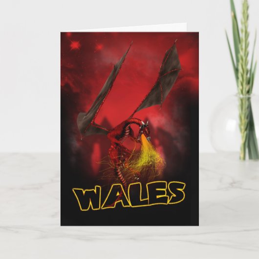 Wales - St. David's Day Card - Welsh Red Dragon Ca Karte (Vorderseite)