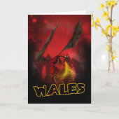 Wales - St. David's Day Card - Welsh Red Dragon Ca Karte (Gelbe Blume)