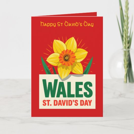 Wales St Davids Day Daffodil Design Karte (Vorderseite)