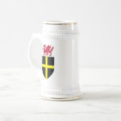 Wales Stein - Drache über St- Davidschild Bierglas (Vorderseite Links)