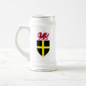 Wales Stein - Drache über St- Davidschild Bierglas (Links)