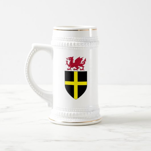 Wales Stein - Drache über St- Davidschild Bierglas (Links)