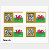 Wales Stickers, moderner QR Code, walisische Flagg Rechteckiger Aufkleber (Blatt)