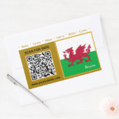 Wales Stickers, moderner QR Code, walisische Flagg Rechteckiger Aufkleber (Umschlag)