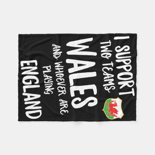 Wales Supporter Funny Welsh Rug Fleecedecke (Vorderseite (Horizontal))