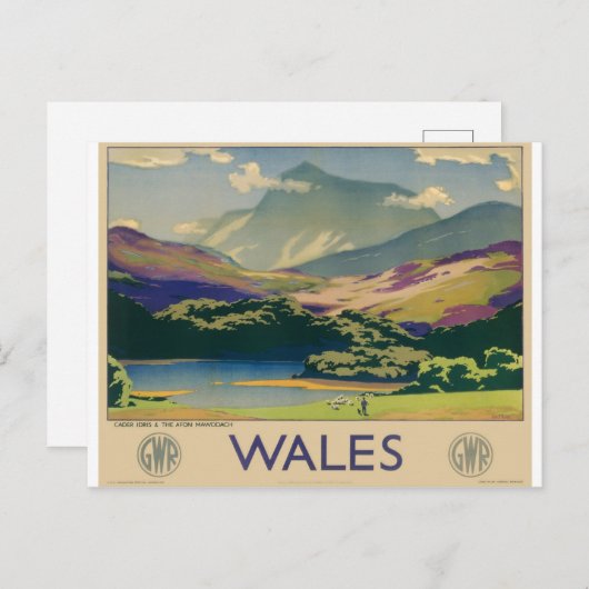 Wales UK Vintage Travel Postcard Postkarte (Vorne/Hinten)
