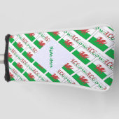 Wales und walisische Flagge geteerte grün Personal Golf Headcover (Vorderseite)