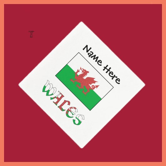 Wales und Walisische Flagge mit Ihrem Namen Serviette