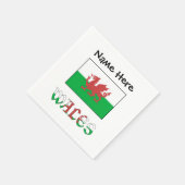Wales und Walisische Flagge mit Ihrem Namen Serviette (Ecke)