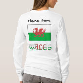 Wales und Walisische Flagge Personalisierte Frauen T-Shirt (Rückseite)