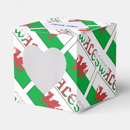 Wales und Welsh Flag Personalisiertes Herz geteert Geschenkschachtel (Vorderseite)